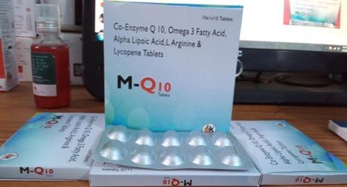  M-Q10 Co एंजाइम Q10, ओमेगा 3 फैटी एसिड, अल्फा लिपोइक एसिड टैबलेट 