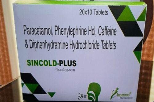 Sincold-Plus, Paracetamol, Phenylephrine Hol, Caffeine And Diphenhydramine Hydrochloride Tablets