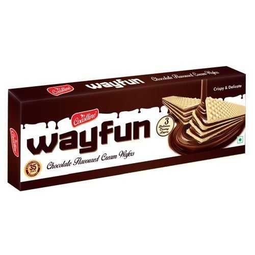 Brown Soft Sweet & Delicious Taste Eggless Chocolate Flavoured Cream Wayfun Wafer