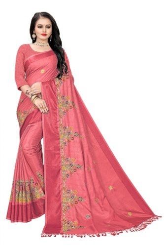 Casaul Wear Fancy Design Silk Saree With 5.5 Meter Length