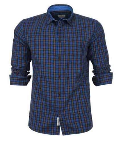 Casual And Regular Wear Full Sleeves Classic Collar Check Pattern Cotton Mens Shirts Chest Size: 40-42