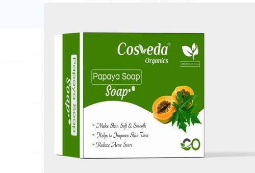 White  Cosveda Papaya Soap, Make Skin Soft And Smooth, Helps To Improve Skin Tone