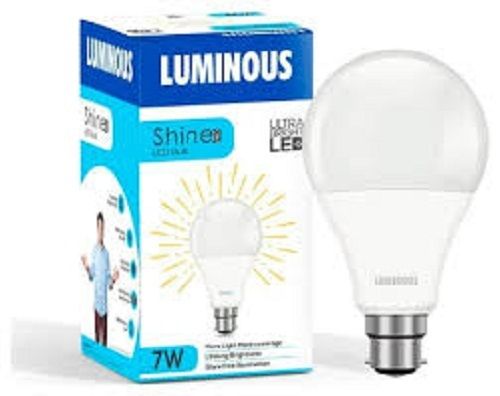 Eco Friendly Round White Aluminum Luminous Led Bulb For Home And Office (120 V) Ip Rating: Ip55