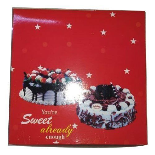 Paper High Quality Look Classy Printed Red Cake Box 