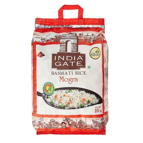 Common India Gate White Long Grain Mogra Basmati Rice For Cooking Pack Of 10Kg