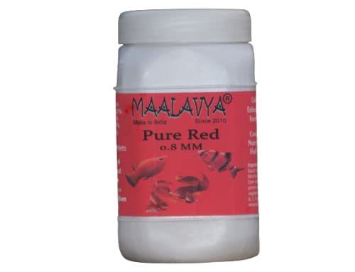 Maalavya प्योर रेड फिश फीड पेलेट्स साइज 0.8 mm (फ्लोटिंग टाइप पेलेट्स) 400 Gm