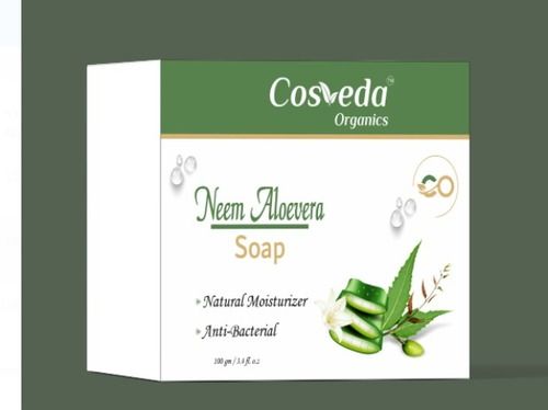 White  Natural Moisturizer And Anti Bacterial Cosveda Organics Neem Aloe Vera Soap