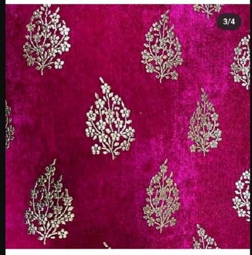 Pink Color Fancy And Designer Velvet Fabrics For Garment Uses