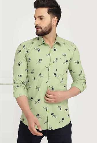 Skin Friendliness Casual And Regular Wear Full Sleeves Printed Classic Collar Mens Shirts