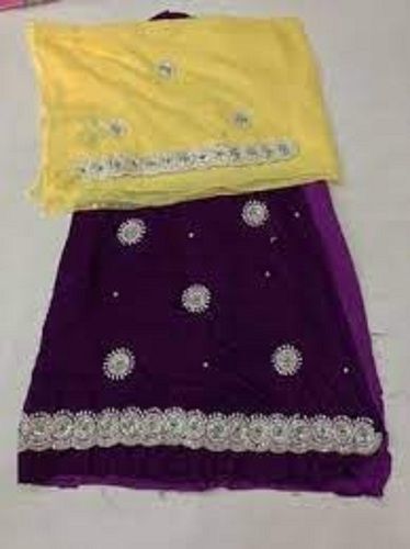 Daily Wear 100 % Cotton Silk Purple With Unstitched Yellow Color Blouse And Rajasthani Ladies Saree With Zari Diamond Design