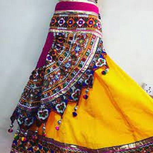 Modern 100 % Cotton Silk Traditional Rajasthani Lehenga With Double Layer And Unstitched Blouses