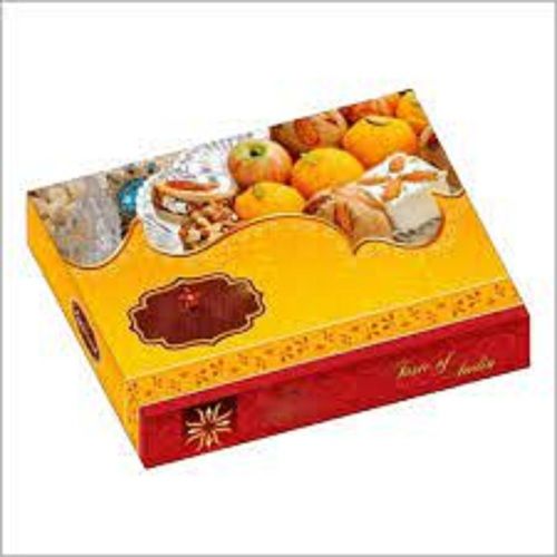 Yellow Customized Printed Cardboard Rectangular Shape Sweet Packaging Box (Capacity 2 Kg)