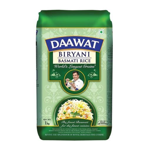 Daawat Biryani Long Grain White Basmati Rice For Cooking, 1Kg Pack