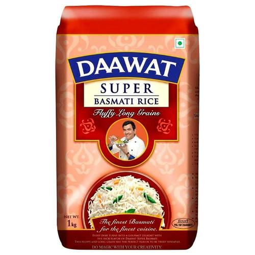 Daawat Super Fluffy Long Grain White Basmati Rice For Cooking, 1Kg Pack