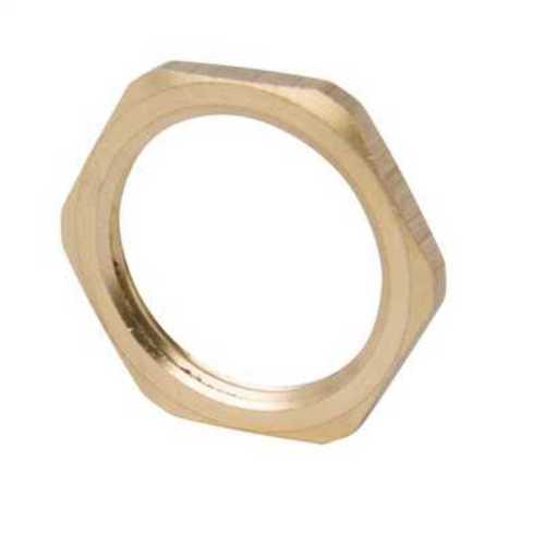 Hexagonal Brass Lock Nut For Hardware Fitting, Golden Color, Round Shape Inner