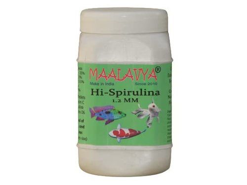 Maalavya Fish Feed, Food Hi-Spirulina Pellets Size 1.2mm - 400gm