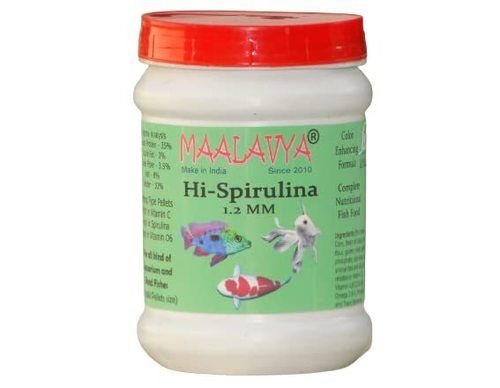 Maalavya Fish Feed, Food Hi-Spirulina Pellets Size 1.2Mm (Complete Nutritional Fish Food) - 200 Gm Specific Drug