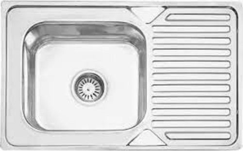 Highly Durable Square Shape Stainless Steel Single Bowl Sink With Drainboard 37X18X8 Inches