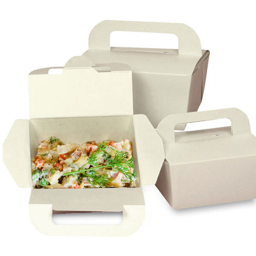 Paper Light Weight Eco Friendly Premium White Color Plain Food Packaging Boxes