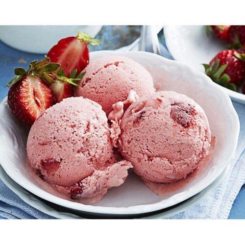 Pink Colour Stawberry Ice Cream With 5 Days Shelf Life And Delicious Taste