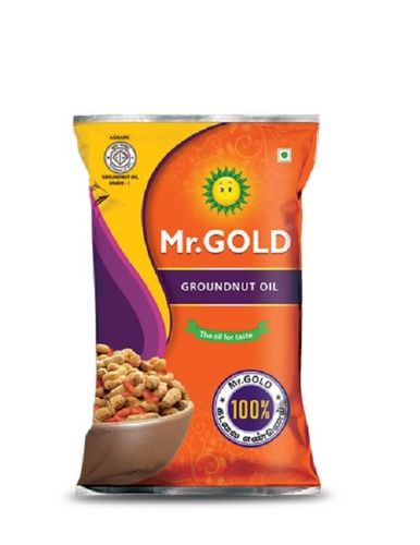 100% Pure Healthy And Natural Mr. Gold Ground Nut Edible Cooking Oil, Pack Of 1 Litre Pouch