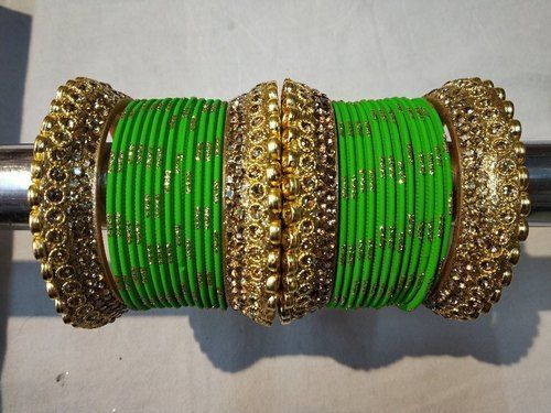 Fashion Party Wear Green Colour Designer Style Zircon Fancy Bangles And Fancy Design