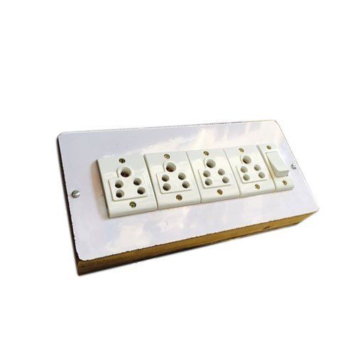 White Power Extension Switch Board With Two Sockets For Heavy Appliances