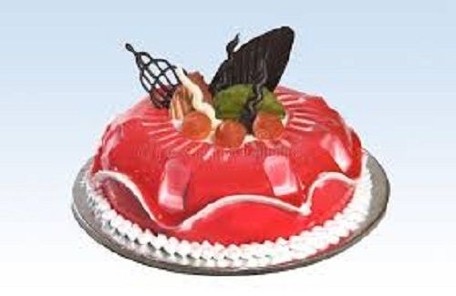 Tasty And Sweet Mouth Melting Round Shape Red Velvet Cake With Fresh Fruit Topping