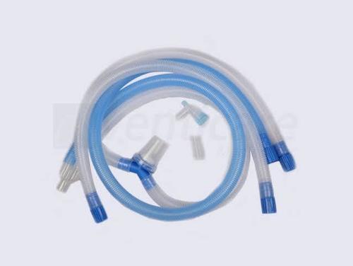 Adult Disposable 1m White And Blue Biomedical Grade Plastic Ventilator Breathing Circuit With Single Water Taps For Hospital Uses