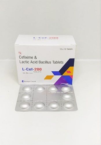 Cefixime And Lactic Acid Bacillus 200 Mg Antibiotic Tablets, 10x10 Blister Pack