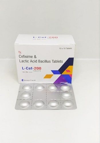 Cefixime And Lactic Acid Bacillus 200 Mg Antibiotic Tablets, 10X10 Blister Pack Storage: Cool & Dry Place