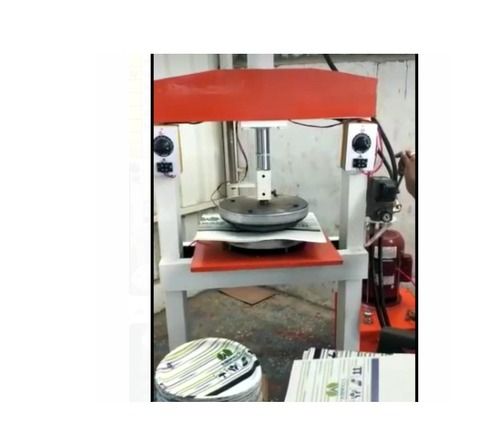 Red And White Hydraulic Single Die Paper Plate Machine, Electric Operated For Industrial