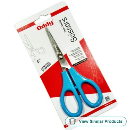 Light Weight Blue Color Plastic Oddy Stationery Scissors For Home, School, Office