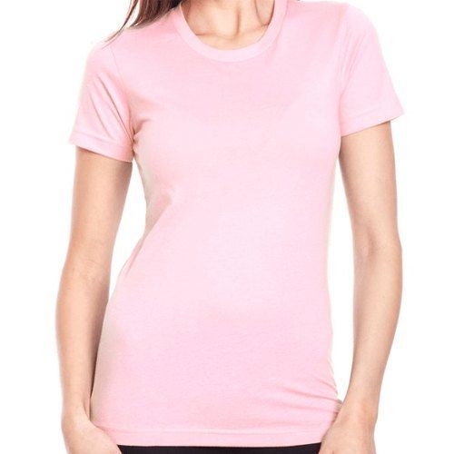 Pink Colour Half Sleeve Casual Wear Round Neck Cotton T Shirt For Ladies Daily Wear Use Age Group: 20-28