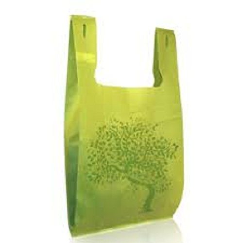 Pp Non Woven Green Color Printed Carry Bags For Garments And Kitchen Items Handle Length: 2 Inch (In)