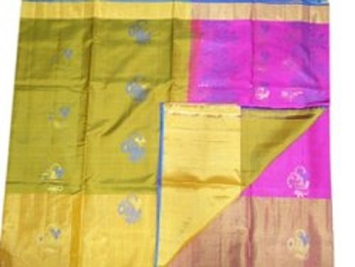 Cotton Silk Traditional, Classy And Vibrant Look Party Wear Light Green And Pink Colour Broad Border Saree 