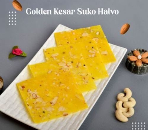 Yellow Color Kesar Suko Halvo With Goodness Of Almonds And Cashews Carbohydrate: 18 Percentage ( % )