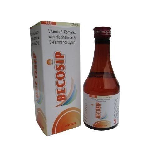 Becosip Syrup, Vitamin B-Complex With Niacinamide & D-Panthenol Syrup 200Ml  Medicine Raw Materials