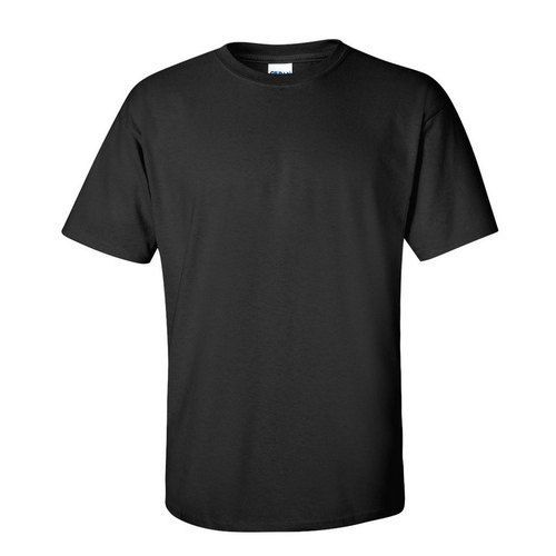 Black Color Plain Half Sleeve Mens T Shirts With Cotton Fabrics and Washable