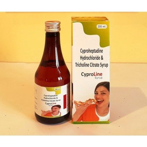 Cyproheptadine Hydrochloride And Tricholine Citrate Syrup, 200 Ml, Packaging Type: Box
