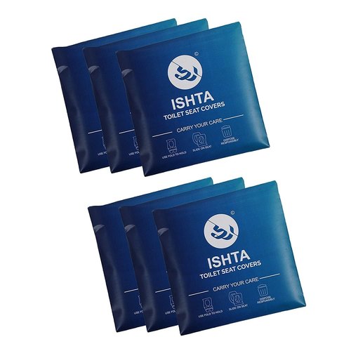 सफ़ेद 6 पैक इश्ता डिस्पोजेबल वाटरप्रूफ टॉयलेट सीट कवर