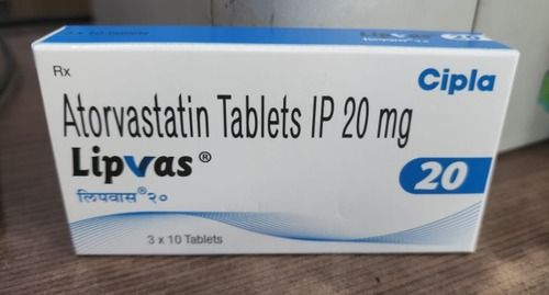 Lipvas 20, Atorvastatin Tablets IP 20mg For Lower Cholesterol And Fats