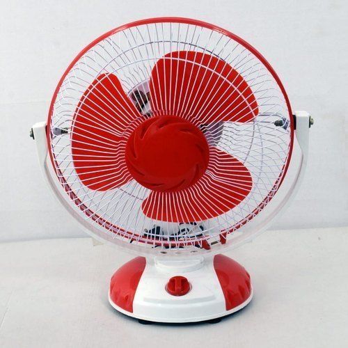 Red And White Plastic Portable High-Speed Electrical Air Cooling Table Fan No. Of Blades: 3