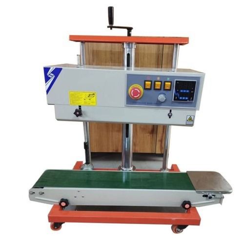 Pp 10Kg Load Capacity Single Phase Vertical Continuous Band Sealer Machine For Plastic Packet Sealing