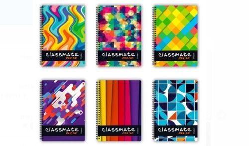 300 Pages Multicolor Pack Classmate Designer Gift Set A4 Notebook Spiral