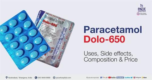 White Dolo-650 Paracetamol Tablets Ip Tablets For Migraines Toothaches Spinal Pains And Feminine Spasms