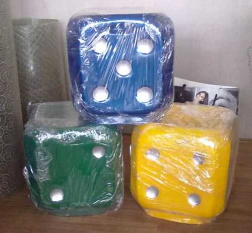 Fiberglass Dice Stool In Cube Shape And Available In Various Color