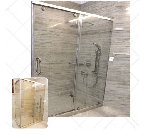 Infinity Classic Sliding Shower Enclosure With Bright Metal Frames For Home, Hotel 