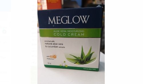 Meglow Aloe Vera Moisturizing Cold Cream For All Skin Types (Pack Size 50 gm)