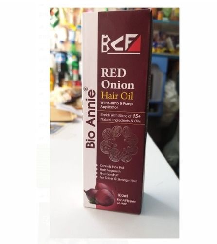 100Ml Red Onion Hair Oil, With Comb And Pump Applicator, Control Hair Fall Shelf Life: 6 Months